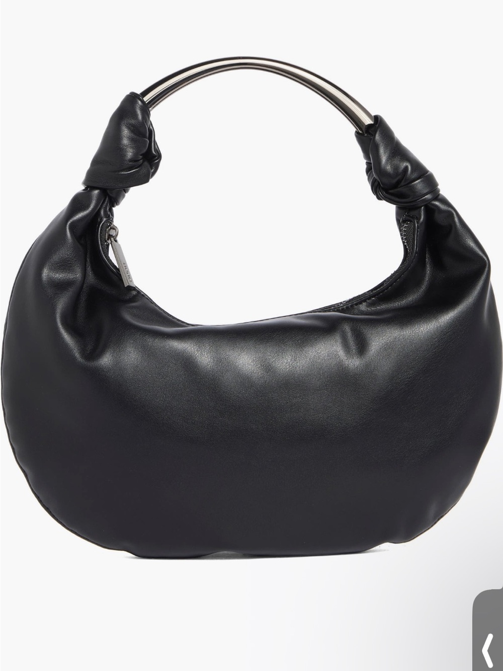 BCBGeneration Black Hobo Bag with Silver Metal Handle